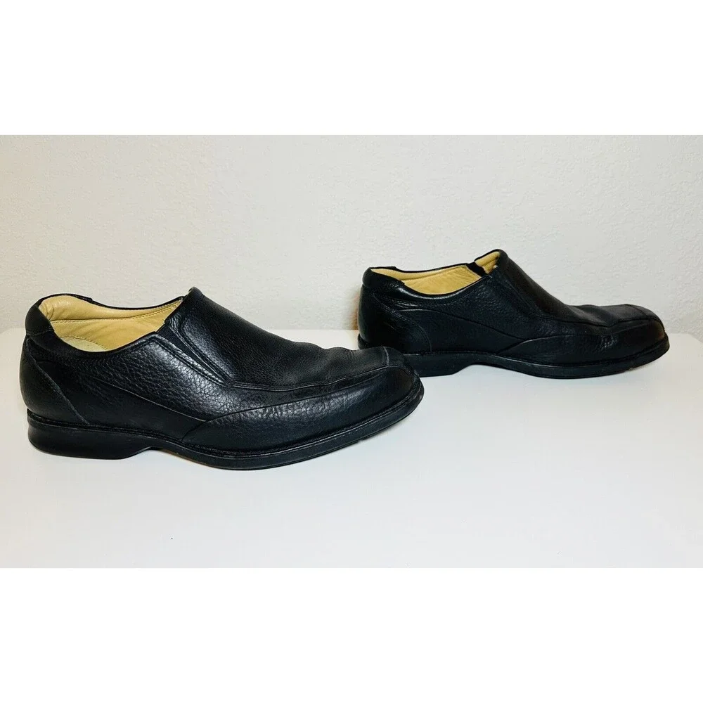 Johnston & Murphy Sheepskin Slip‎ On Leather Black Shoes 20-7615 Men's 10M